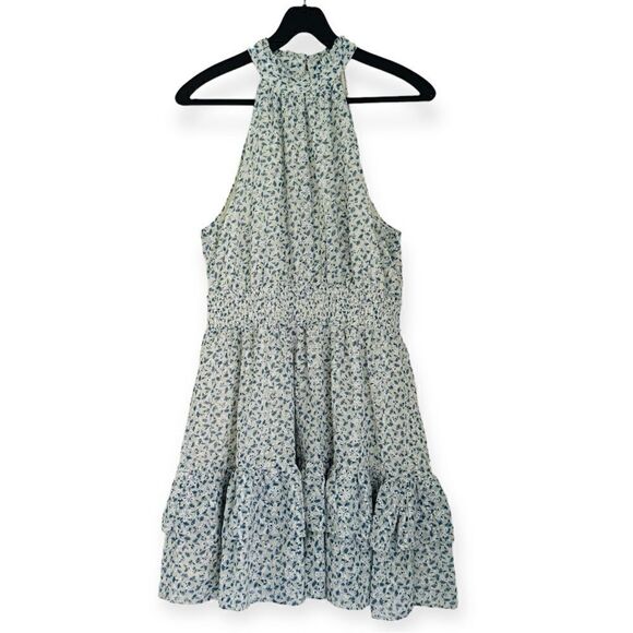 Lulu’s Sweet Like Me Mint Floral Sleeveless Mock Neck Mini Dress Size Medium - Picture 5 of 10